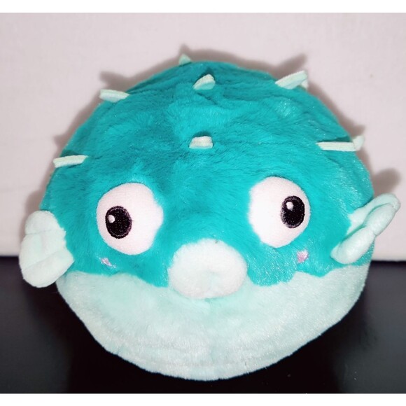 Squishable Blue Puffer Fish Plush Stuffed Animal Soft Snugglemi Snackers 7" - Picture 2 of 10